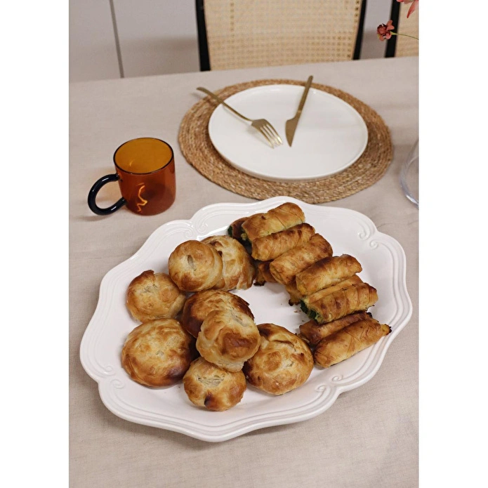 The Mia Grande Servis Tabağı Beyaz 41x32 Cm Grd0008