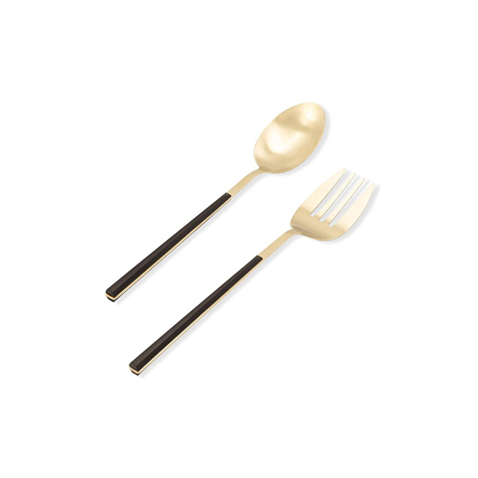 The Mia Bianco Salata Servis Takımı Gold 2 Parça Ckb0248