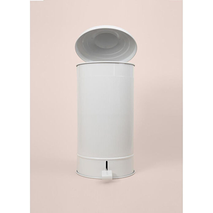 The Mia Stripe Mutfak Çöp Kovası Beyaz 24 Lt