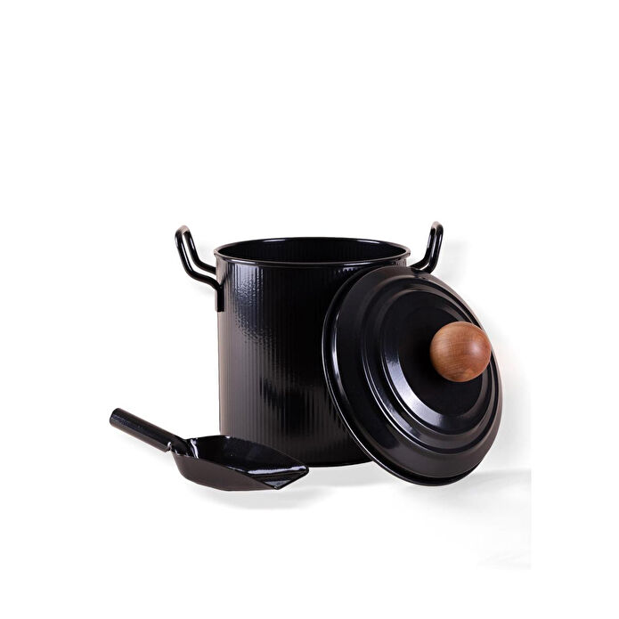 The Mia Stripe Bakliyat Ve Deterjan Saklama Kabı Siyah