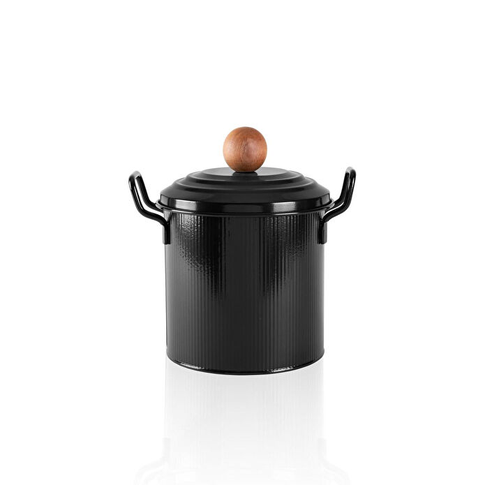 The Mia Stripe Bakliyat Ve Deterjan Saklama Kabı Siyah