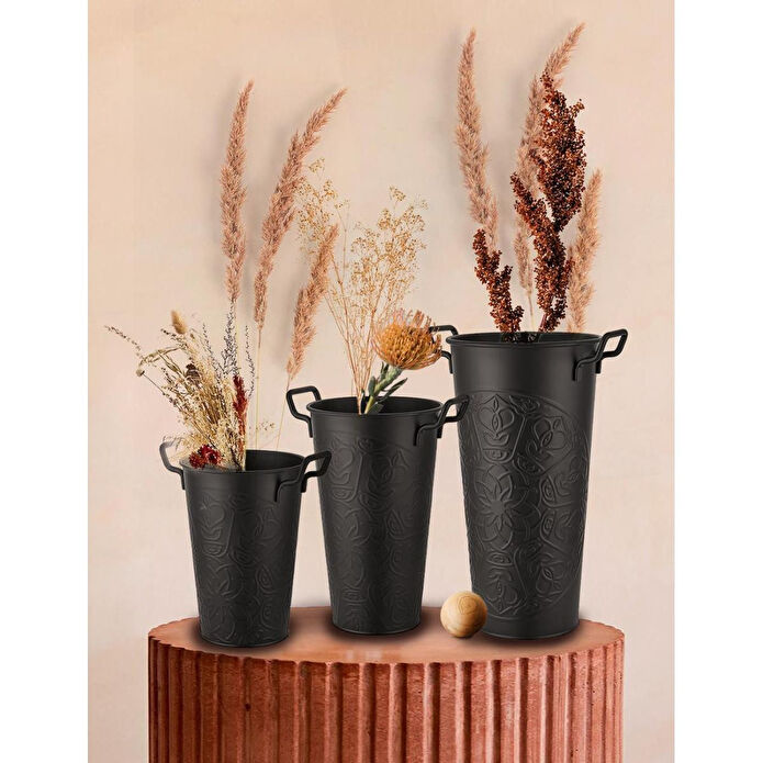 The Mia Vazo 30 Cm - Siyah