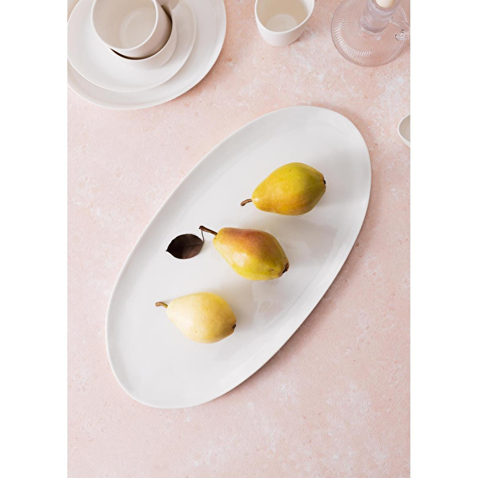 The Mia Cotta Limoges Oval Servis Beyaz 43x22 Cm