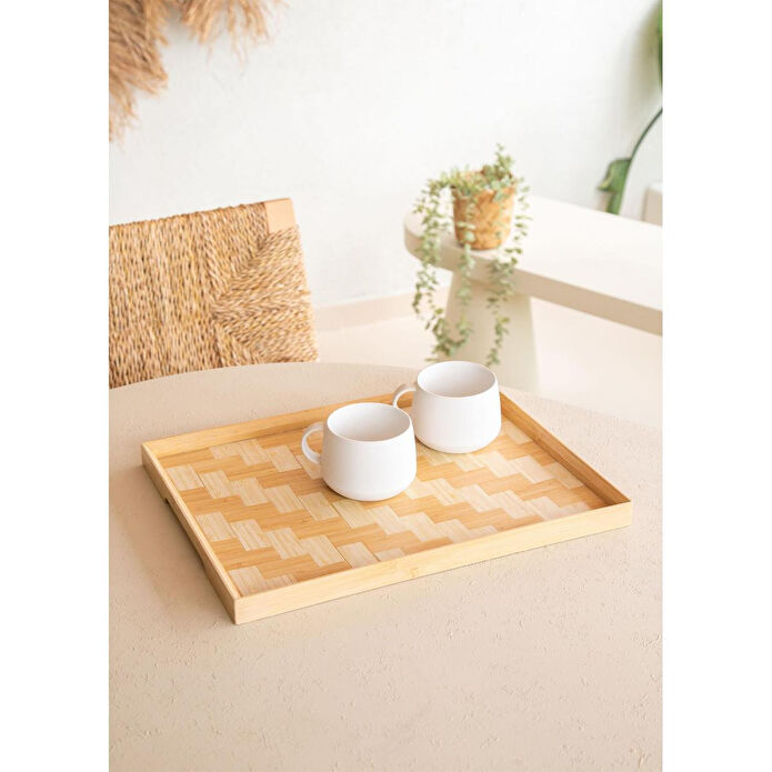 The Mia Wicker Bambu Tepsi 40x31 Cm Tps0065