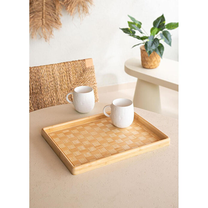 The Mia Wicker Bambu Tepsi 40x31 Cm Tps0067