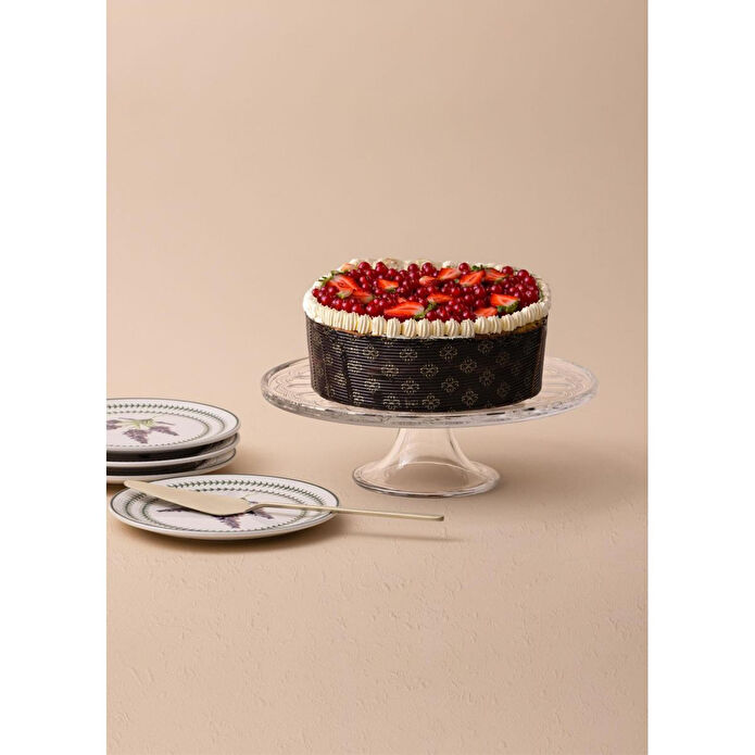 The Mia Ayaklı Pasta Kek Sunum Tabağı 30x9 Cm Cam0494