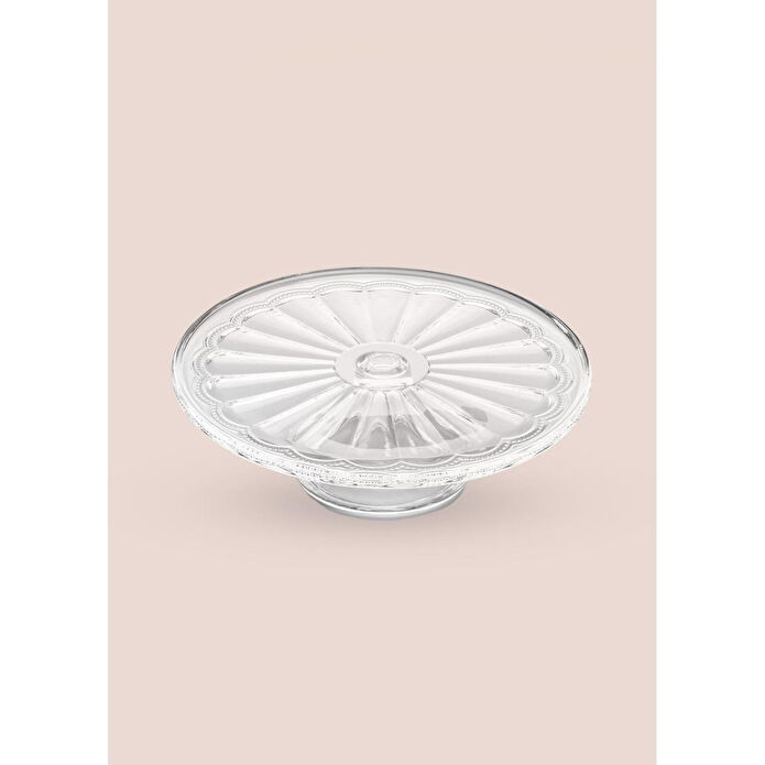 The Mia Ayaklı Pasta Kek Sunum Tabağı 30x9 Cm Cam0494