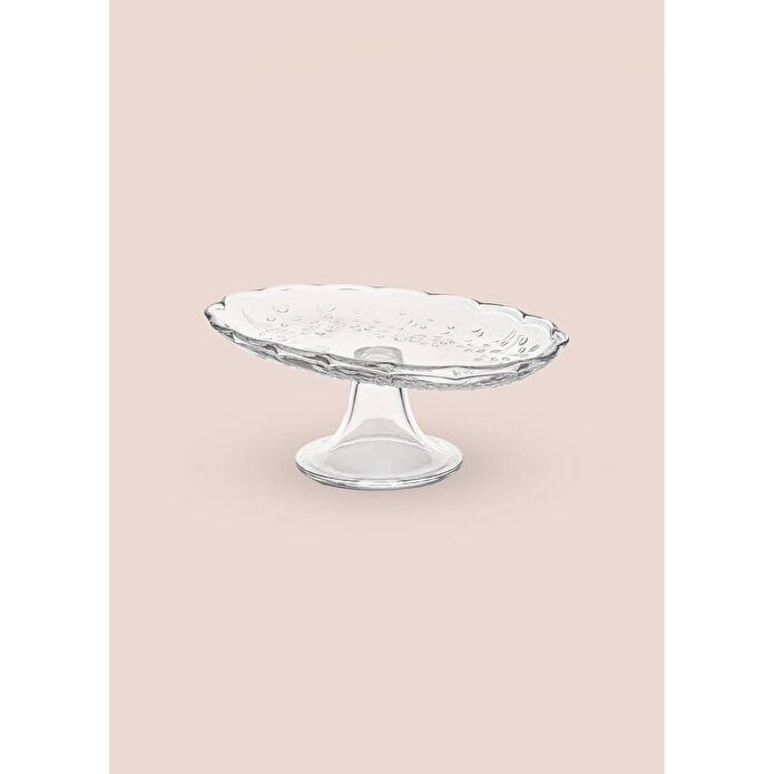 The Mia Ayaklı Cam Sunum Tabağı Oval 31x20x12 Cm Cam0498