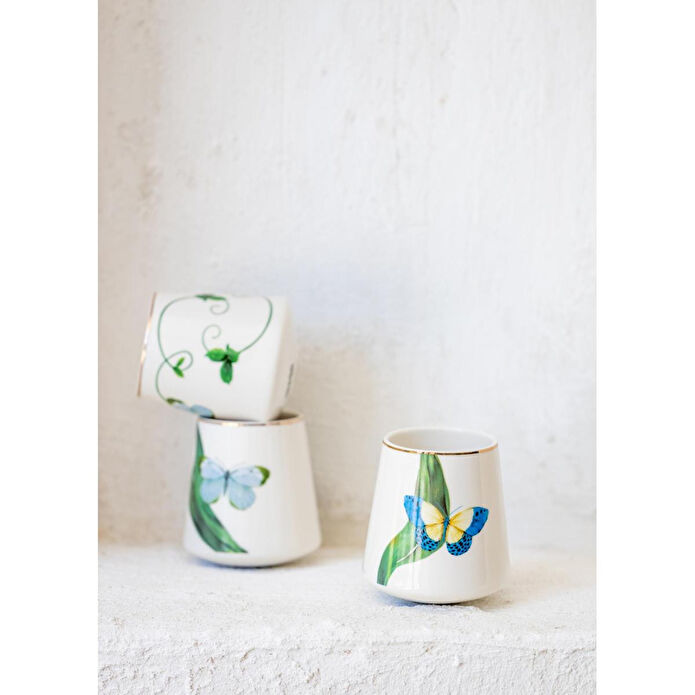 The Mia Folium Blue Porselen Kupa Kpa0235 180 Cc