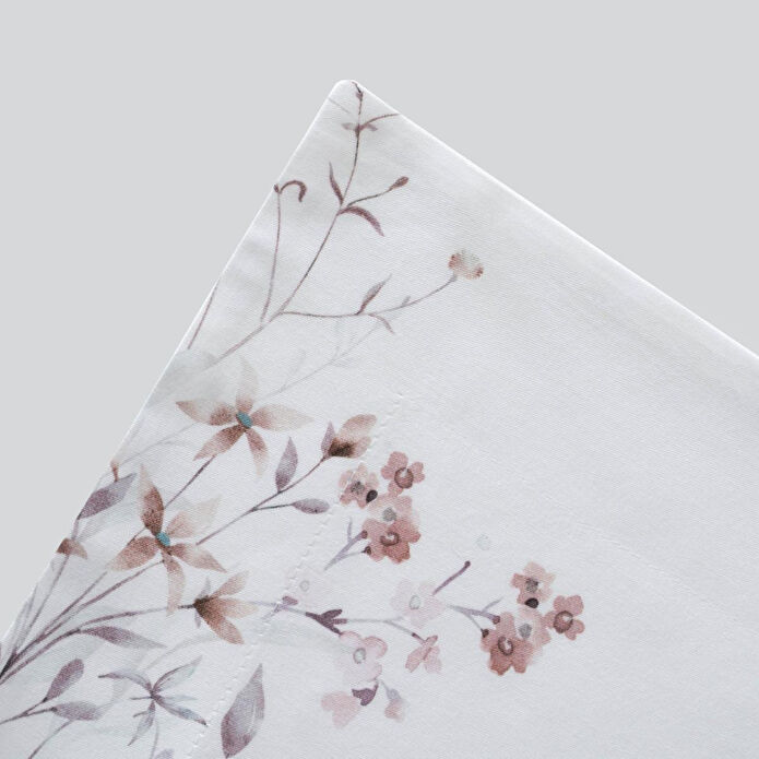 Green Black Lavena Çift Kişilik Nevresim Takımı %100 Pamuk 210 Tc 83 Tel Saten Digital Baskılı Krem-kahve