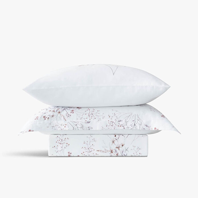 Green Black Lavena Çift Kişilik Nevresim Takımı %100 Pamuk 210 Tc 83 Tel Saten Digital Baskılı Krem-kahve