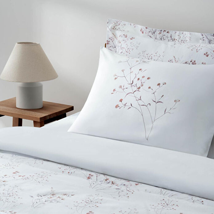 Green Black Lavena Çift Kişilik Nevresim Takımı %100 Pamuk 210 Tc 83 Tel Saten Digital Baskılı Krem-kahve