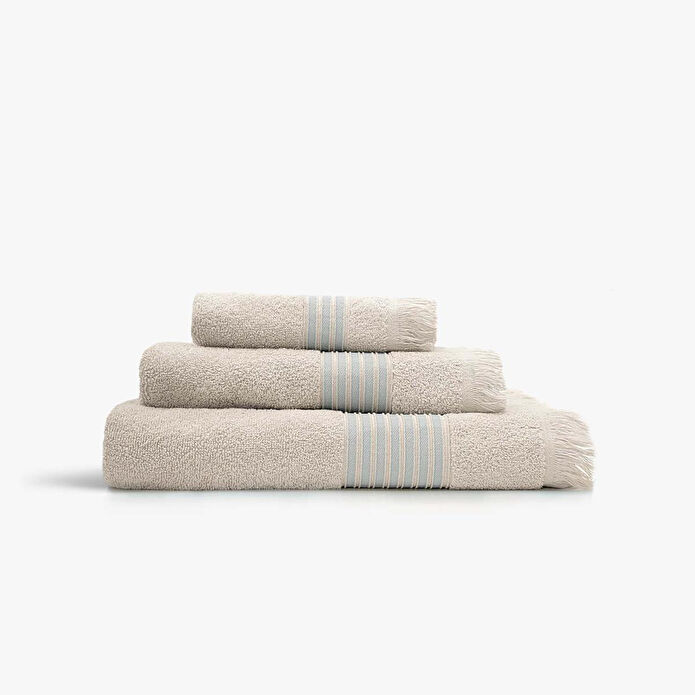 Green Black Aya 3'lü Havlu Seti Bej