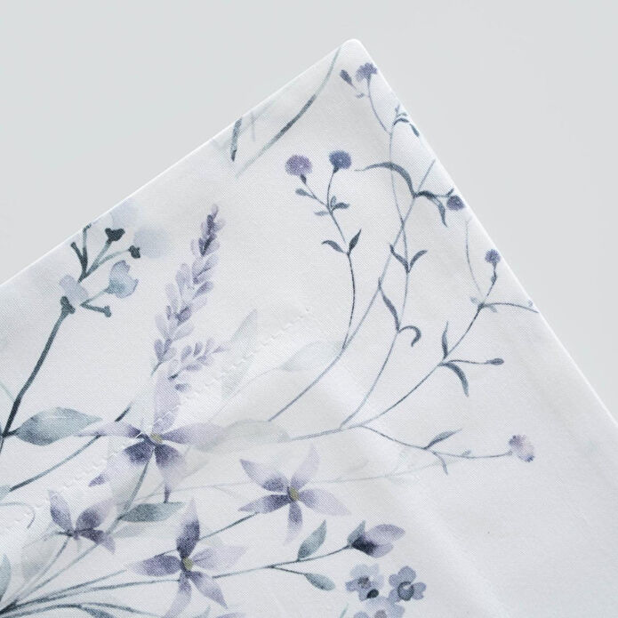 Green Black Lavena Çift Kişilik Nevresim Takımı %100 Pamuk 210 Tc 83 Tel Saten Digital Baskılı Krem-lila