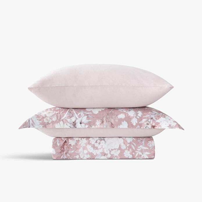 Green Black Rosalya Çift Kişilik Nevresim Takımı %100 Pamuk 210 Tc 83 Tel Saten Digital Baskılı Pudra