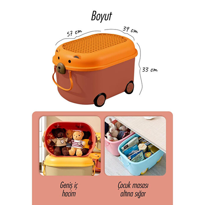 The Mia Trail Oyuncak Saklama Kutusu Kiremit 57x39x33 Cm