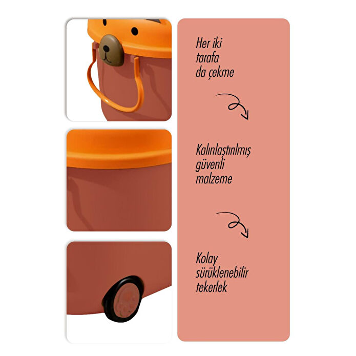 The Mia Trail Oyuncak Saklama Kutusu Kiremit 57x39x33 Cm