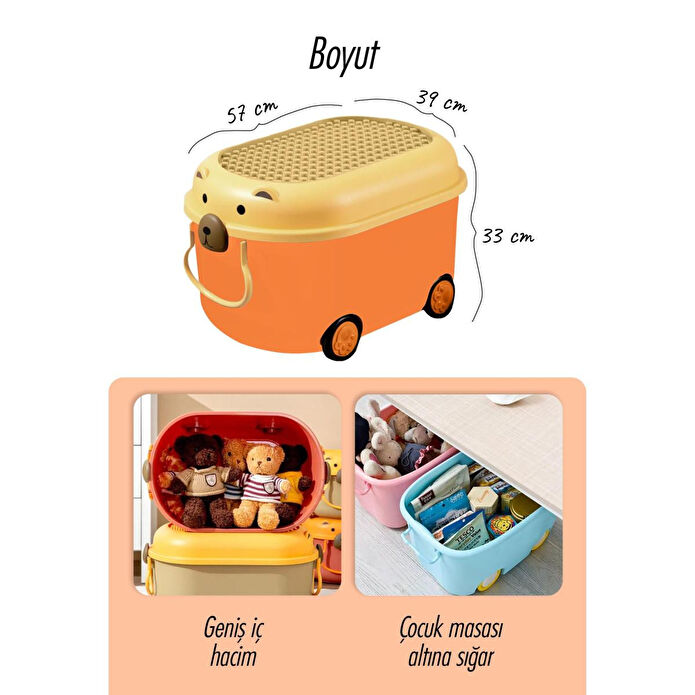 The Mia Trail Oyuncak Saklama Kutusu Pudra 57x39x33 Cm