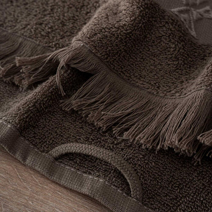 Green Black Hereke 3'lü Havlu Seti Koyu Bej