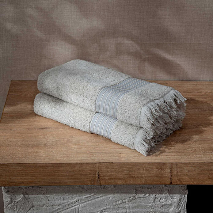 Green Black Aya 2'li Yüz Havlusu Seti Bej