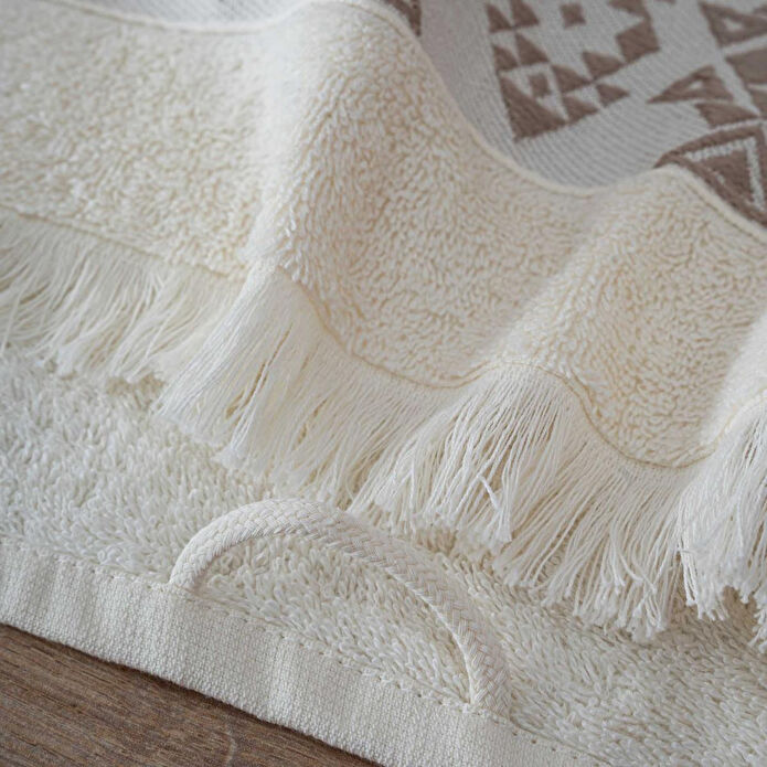 Green Black Hereke 2'li Yüz Havlusu Seti Krem