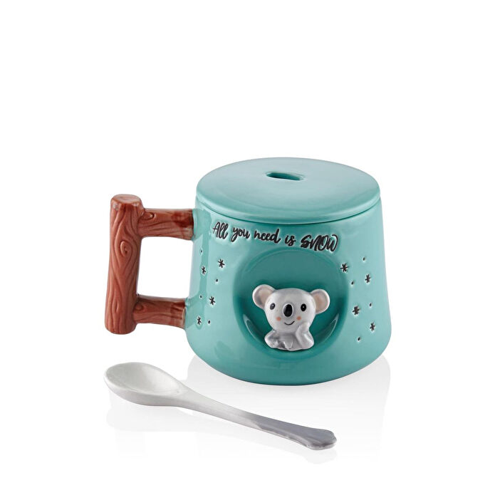 The Mia Koala Kapaklı Ve Kaşıklı Kupa 370 Ml