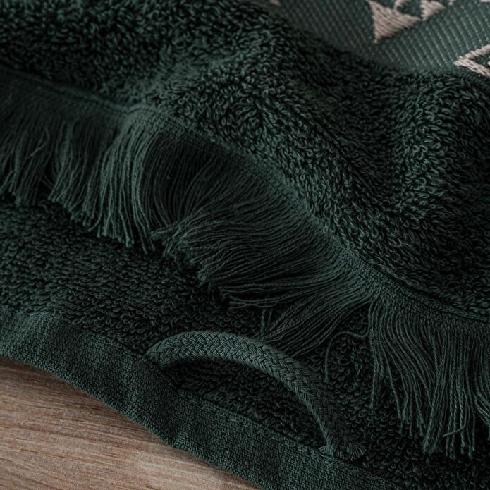 Green Black Hereke 2'li Yüz Havlusu Seti Yeşil