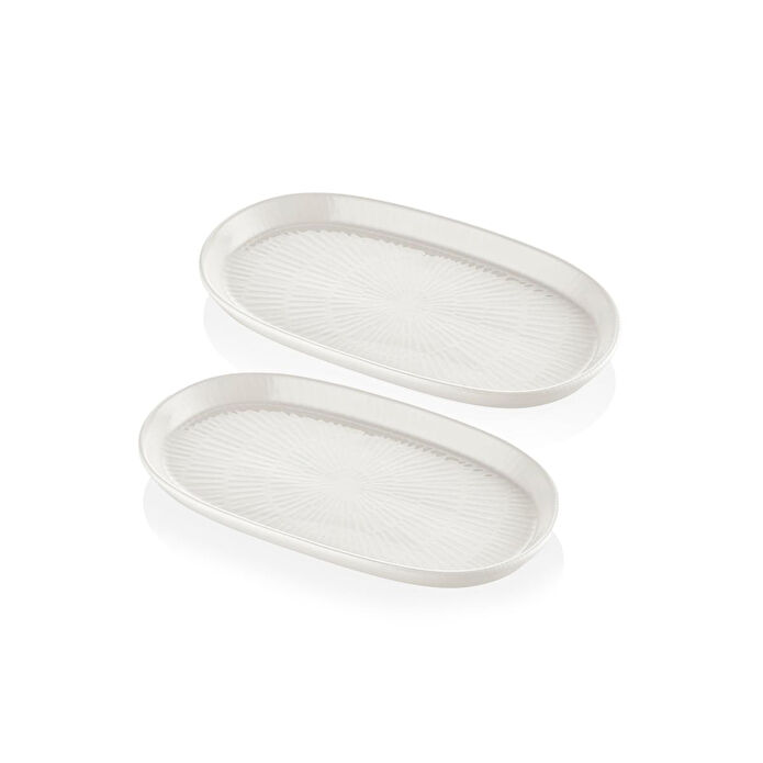 The Mia Noon Oval Servis 2li Krem 29 Cm