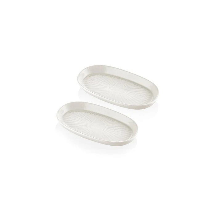 The Mia Noon Oval Servis 2li Krem 17 Cm