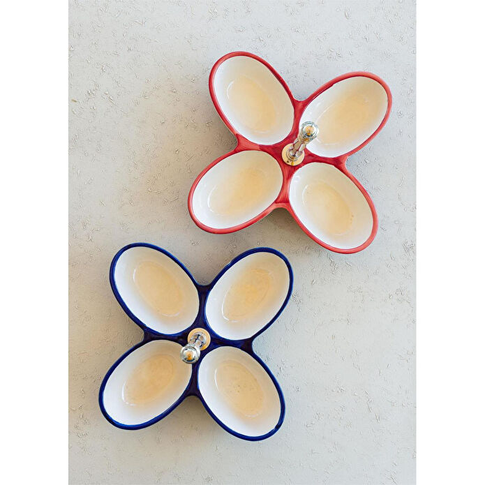 The Mia Corallo Çerezlik Kırmızı 4 Bölmeli 28x28x21 Cm