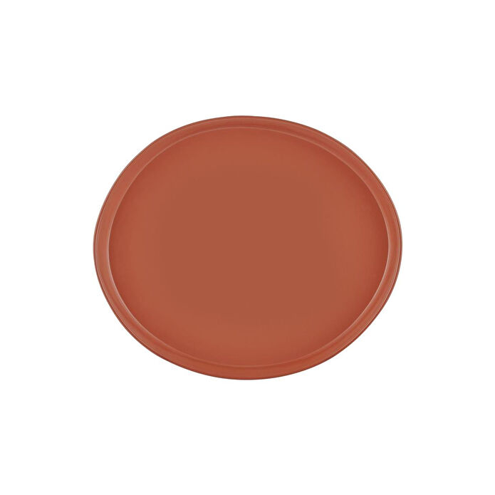 The Mia Limoges Ahşap Ayaklı Tabak Terracota 27x23x7 Cm