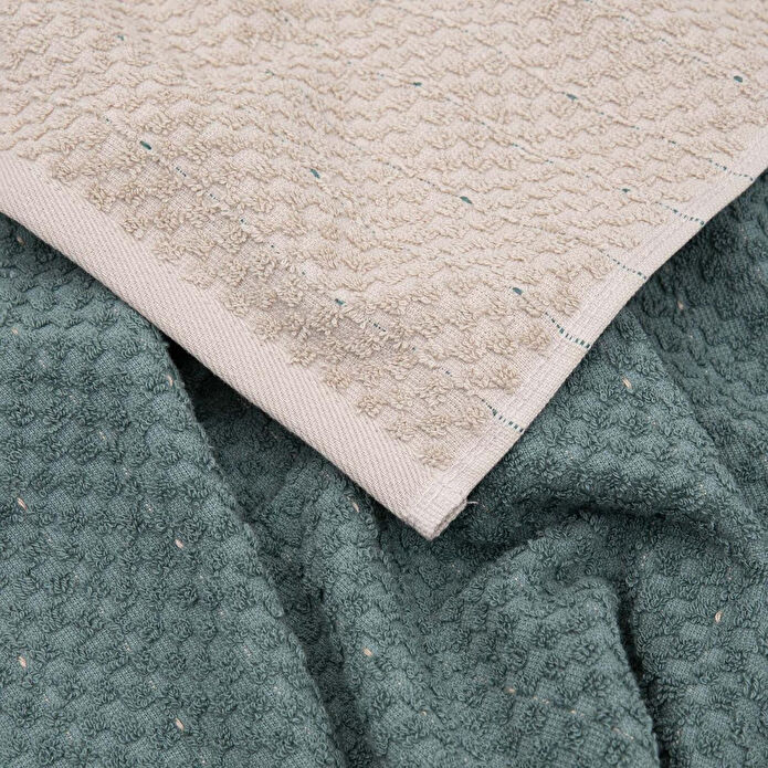 Green Black Parla 2'li Mutfak Havlusu Bej-yeşil