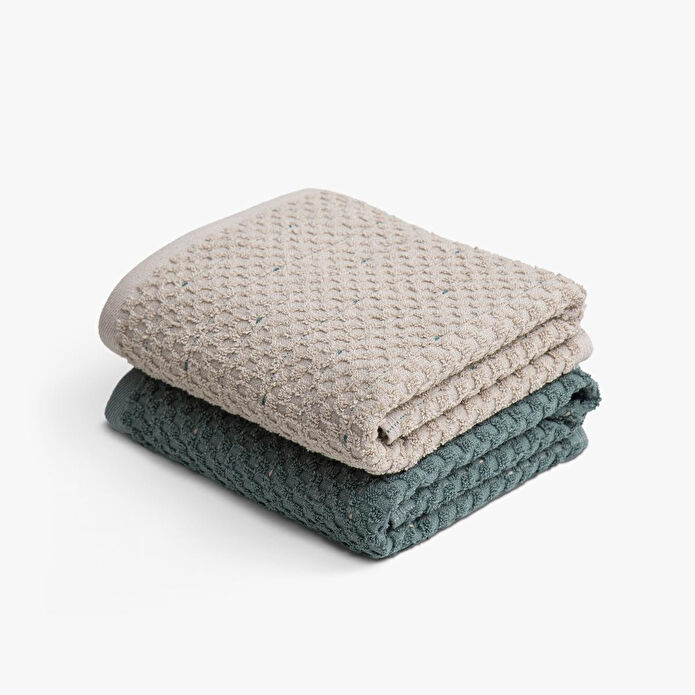 Green Black Parla 2'li Mutfak Havlusu Bej-yeşil