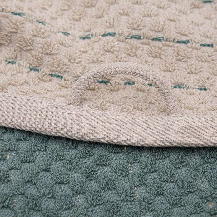 Green Black Parla 2'li Mutfak Havlusu Bej-yeşil