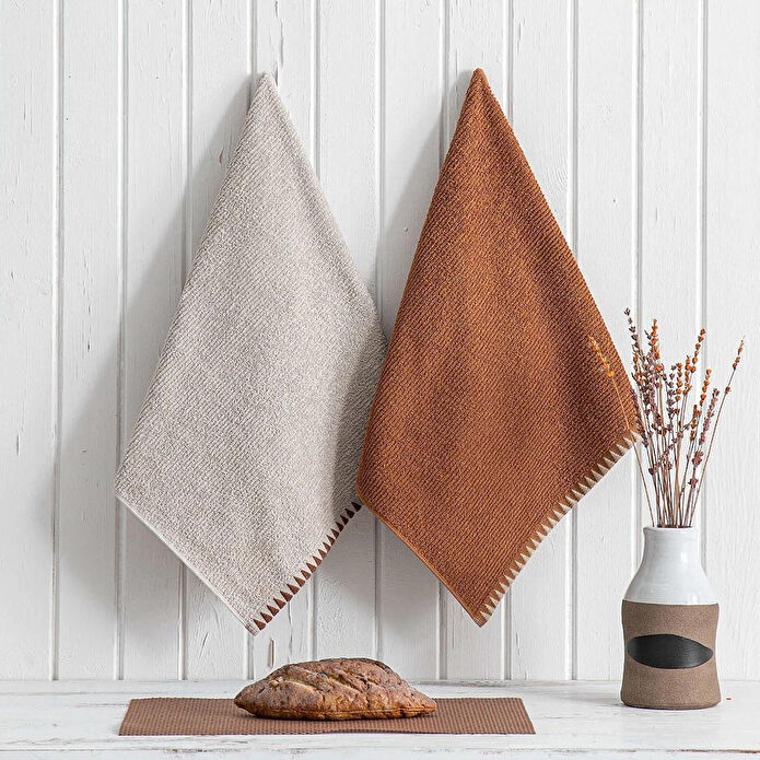 Green Black Vera 2'li Mutfak Havlusu Bej-terra