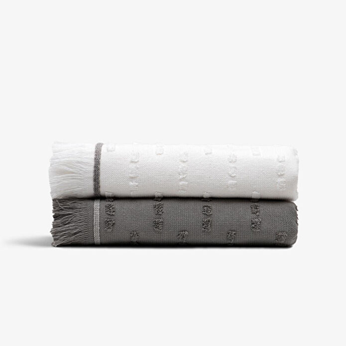 Green Black Pera 2'li Mutfak Havlusu Krem-antrasit