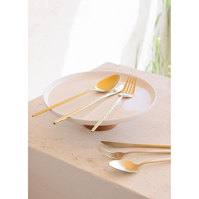 The Mia Limoges Ahşap Ayaklı Tabak Beyaz 21x7 Cm