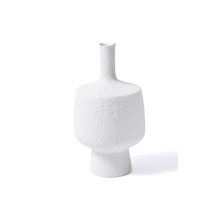 The Mia Licia Seramik Vazo Beyaz 18x18x37 Cm