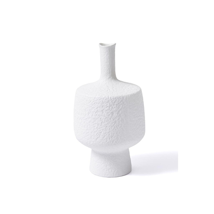 The Mia Licia Seramik Vazo Beyaz 18x18x37 Cm