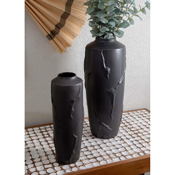 The Mia Licia Seramik Vazo Siyah 19x19x48 Cm