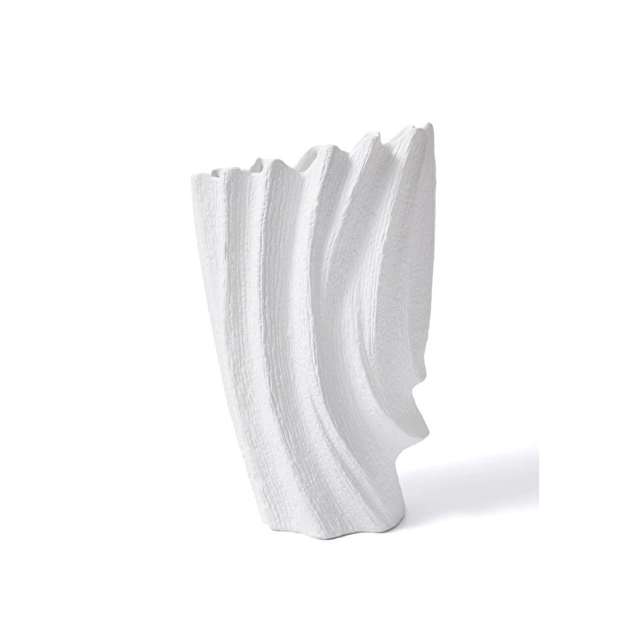 The Mia Licia Seramik Vazo Beyaz 29x19x47 Cm