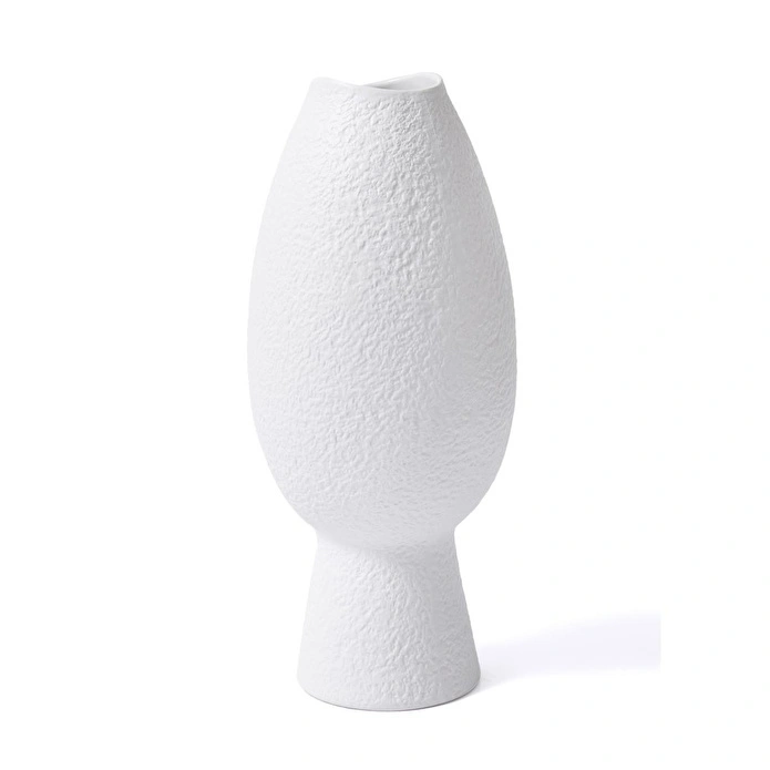 The Mia Licia Seramik Vazo Beyaz 20x20x45 Cm