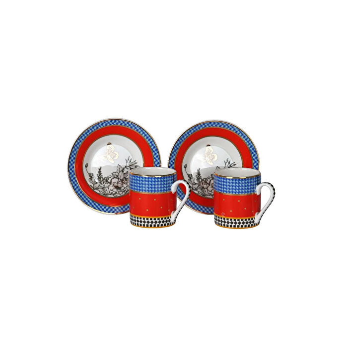 Lucky Art Maggey New Bone China Porselen 2li Kahve Fincanı Seti