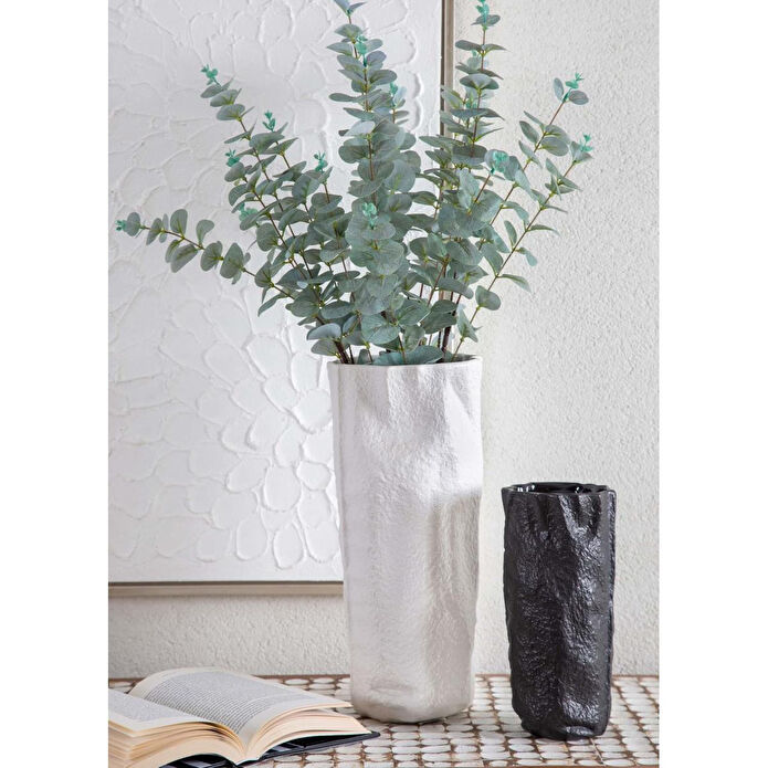 The Mia Licia Seramik Vazo Beyaz 18x12x40 Cm