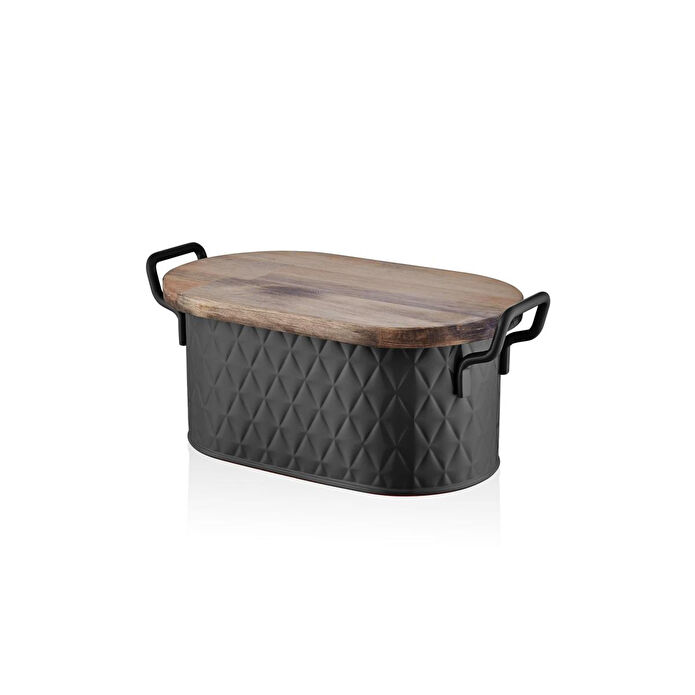 The Mia Prizma Ekmek Saklama Kabı Siyah 40x22x18 Cm