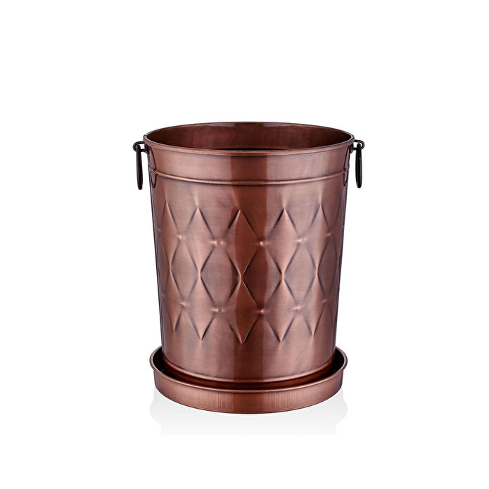 The Mia Prizma Saksı Bakır Kaplama 37x31x46 Cm