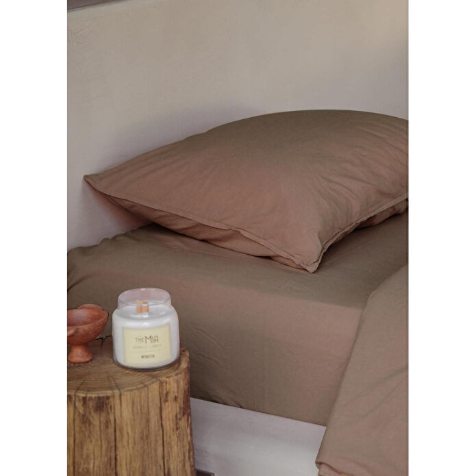 The Mia Cotta Wood Smooke Çift Kişilik Çarşaf 260x240 Cm
