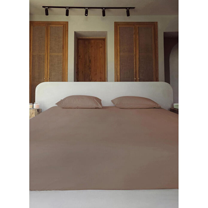 The Mia Cotta Wood Smooke Çift Kişilik Çarşaf 260x240 Cm