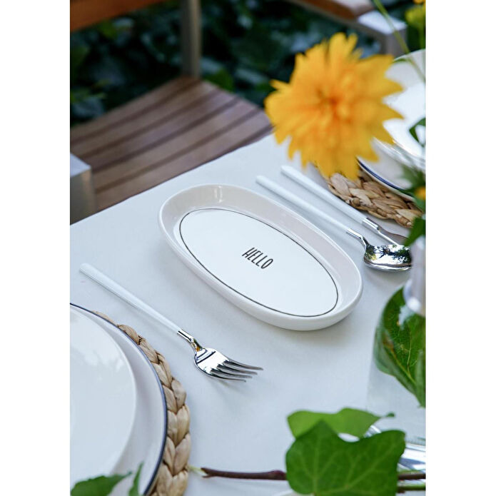 The Mia Daily Tunes Oval Servis 4lü Set 17cm