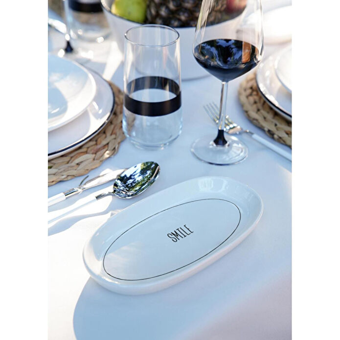 The Mia Daily Tunes Oval Servis 4lü Set 17cm